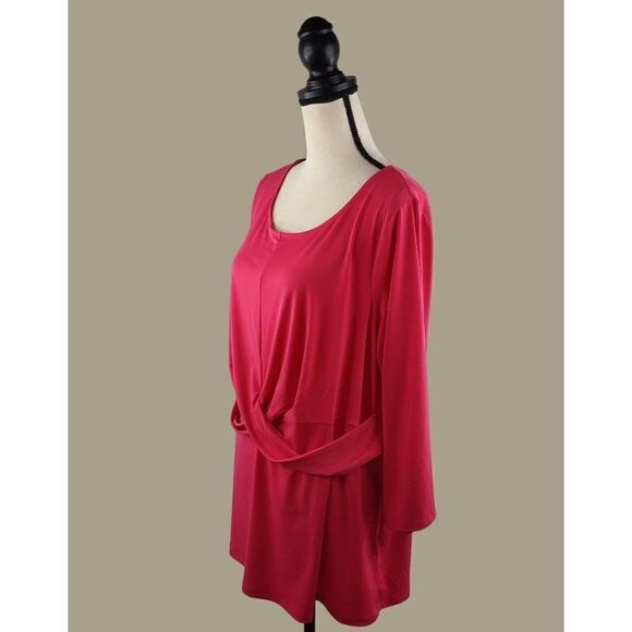 Alfani Twist Front Pink Tunic Blouse Size 2X - Picture 3 of 6